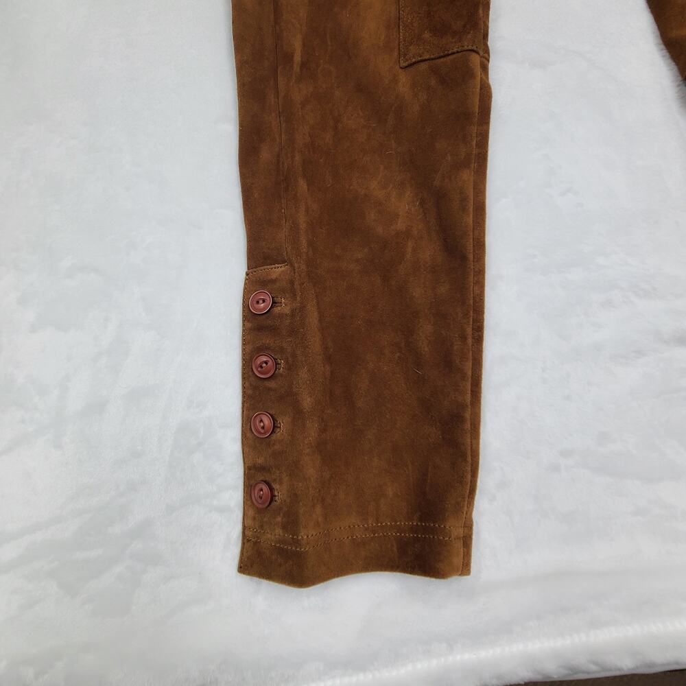 Sundance Brown 100% Leather Equestrian-style Riding Pants Suede Stretch Large - Picture 7 of 16